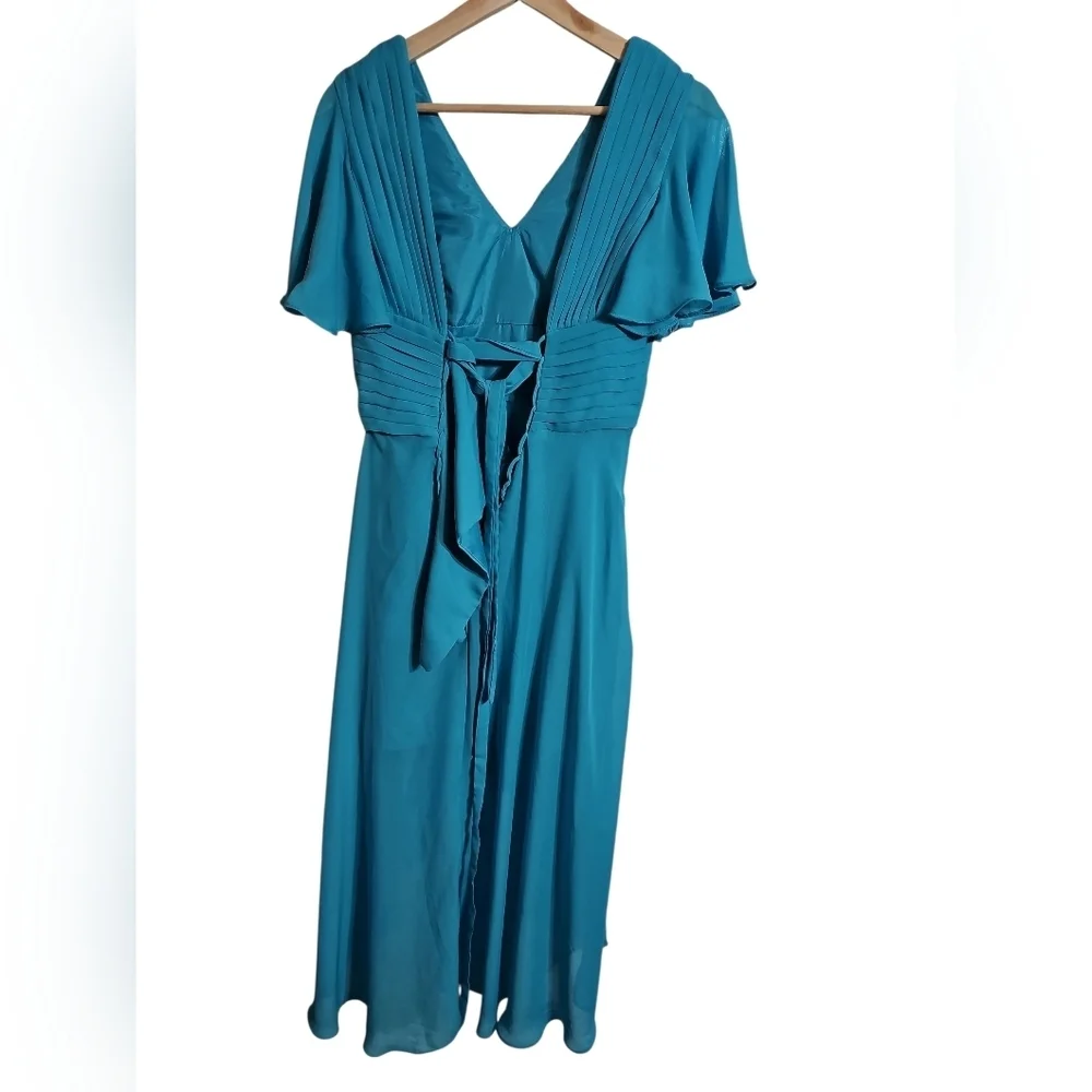 Lavétir Women XS S Formal Dress Blue Pleated High Low Statement Rare Investment - Picture 3 of 8
